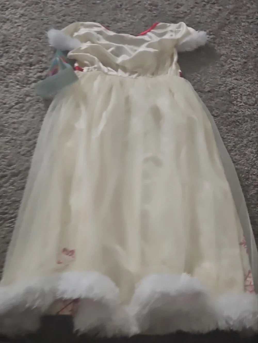 Disney Cream & Red Princess Snowflake Dress